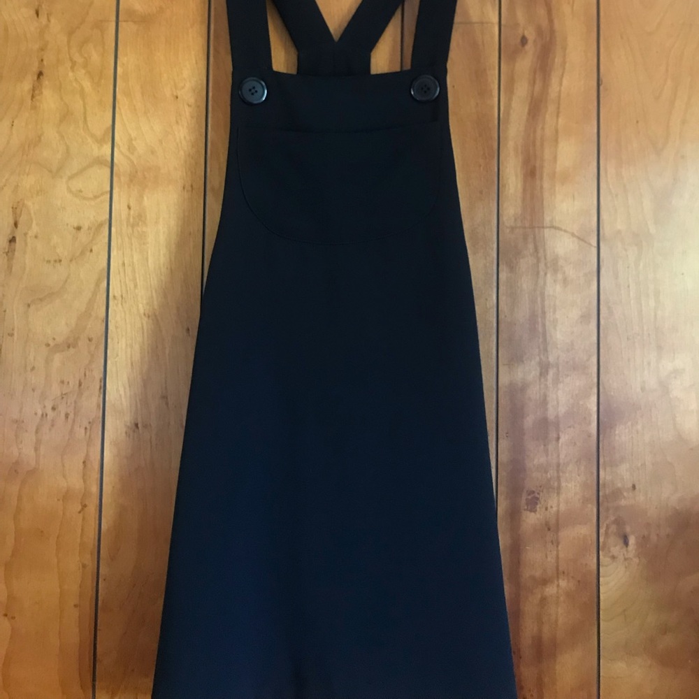 Black overall dress, size M